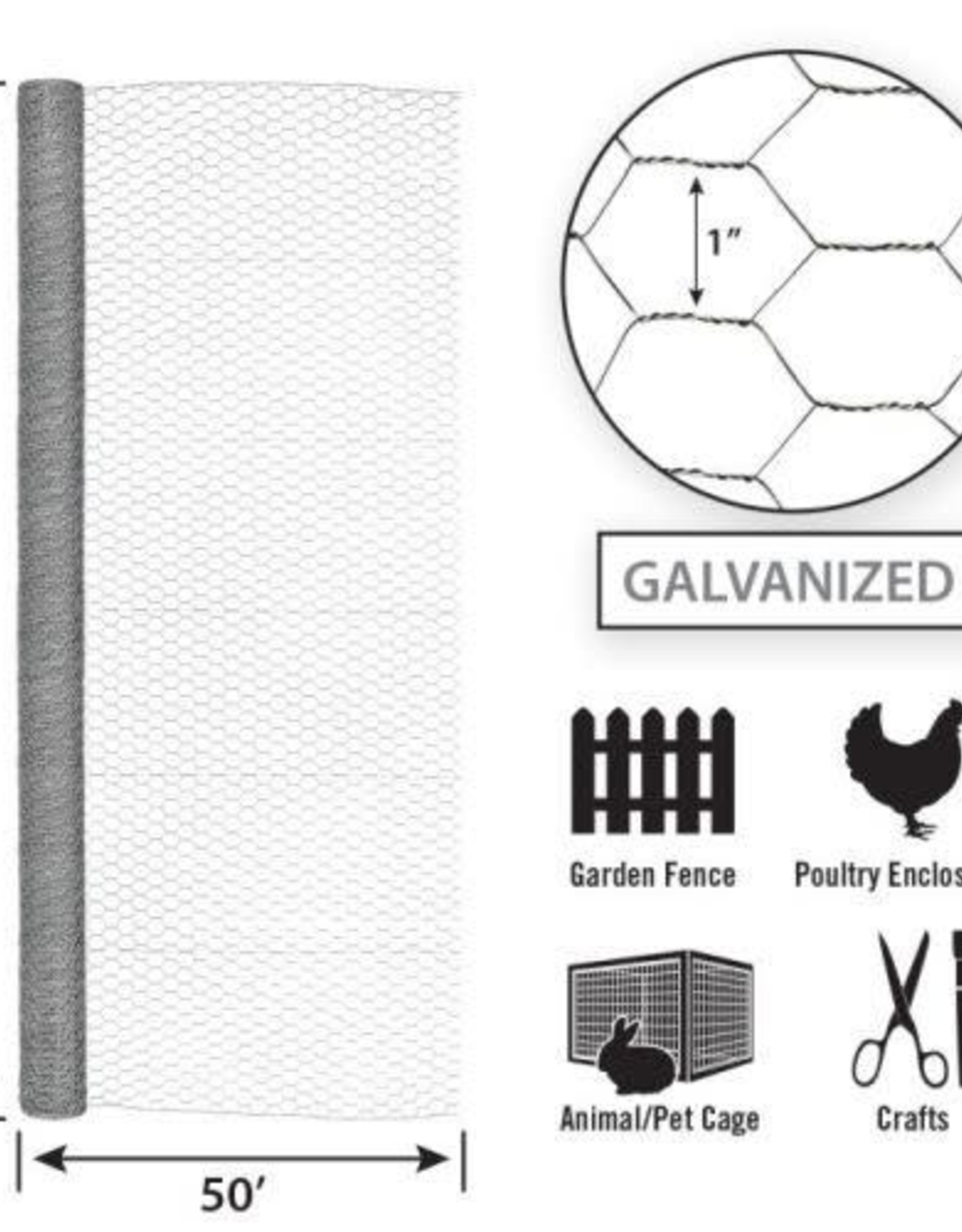 Grip-Rite 72x1x20GAx50ft Poultry Netting