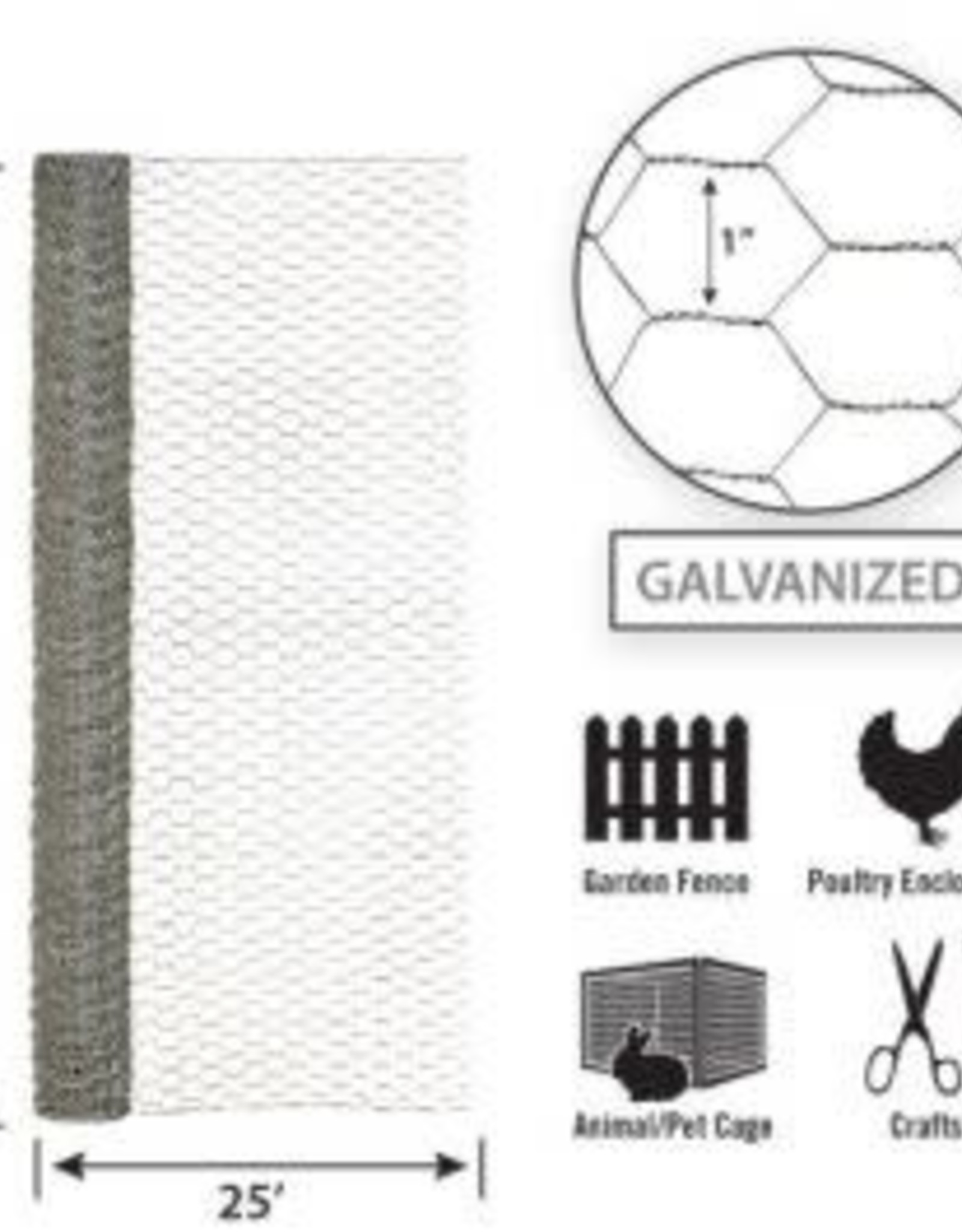 48x1x20GAx25ft Poultry Netting