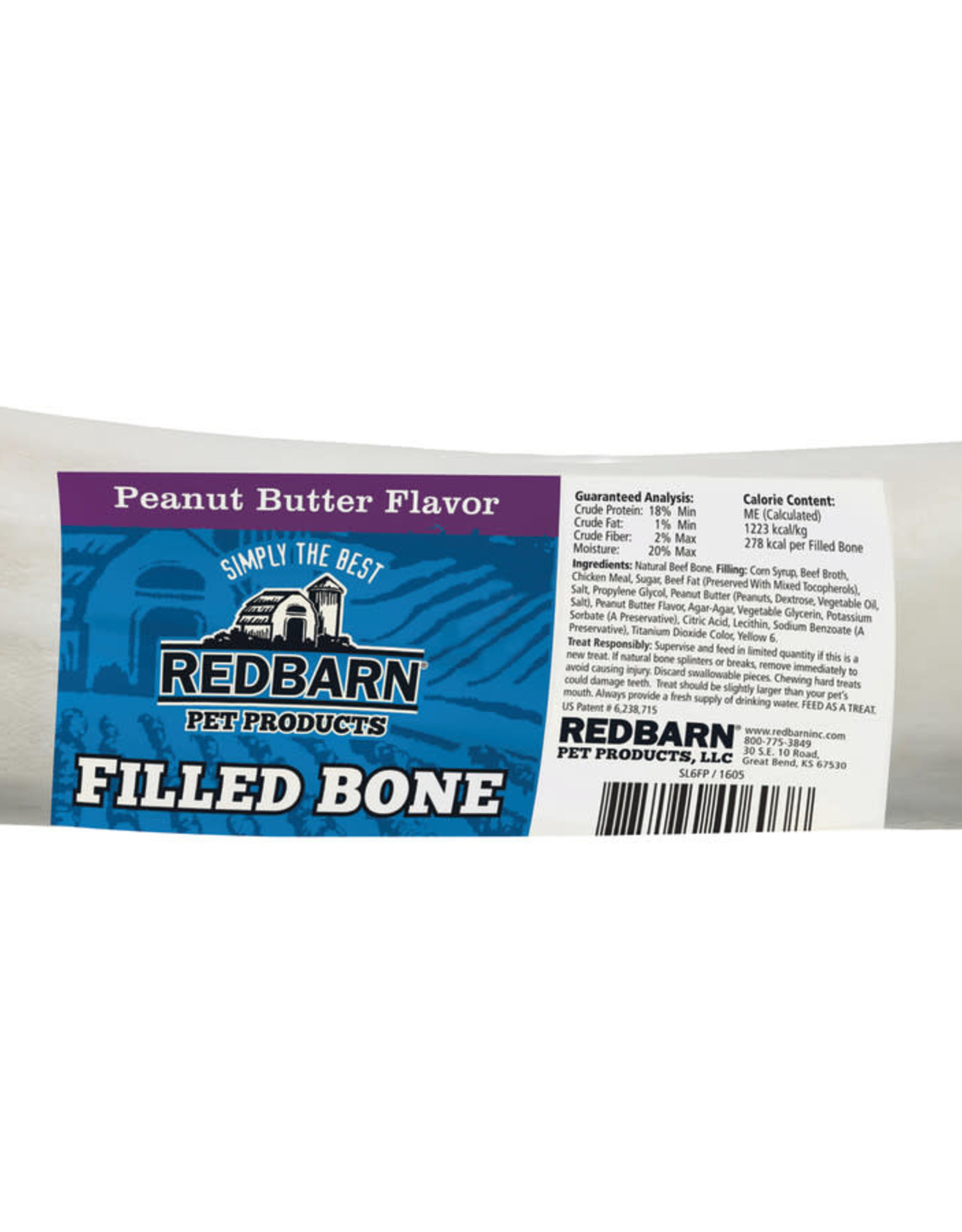 REDBARN PET PRODUCTS Redbarn Filled Bone Peanut Butter Large