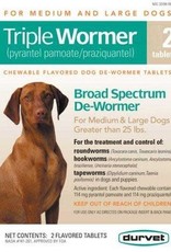 DURVET TRIPLE WORMER MED & LRG DOGS 2CT DURVET