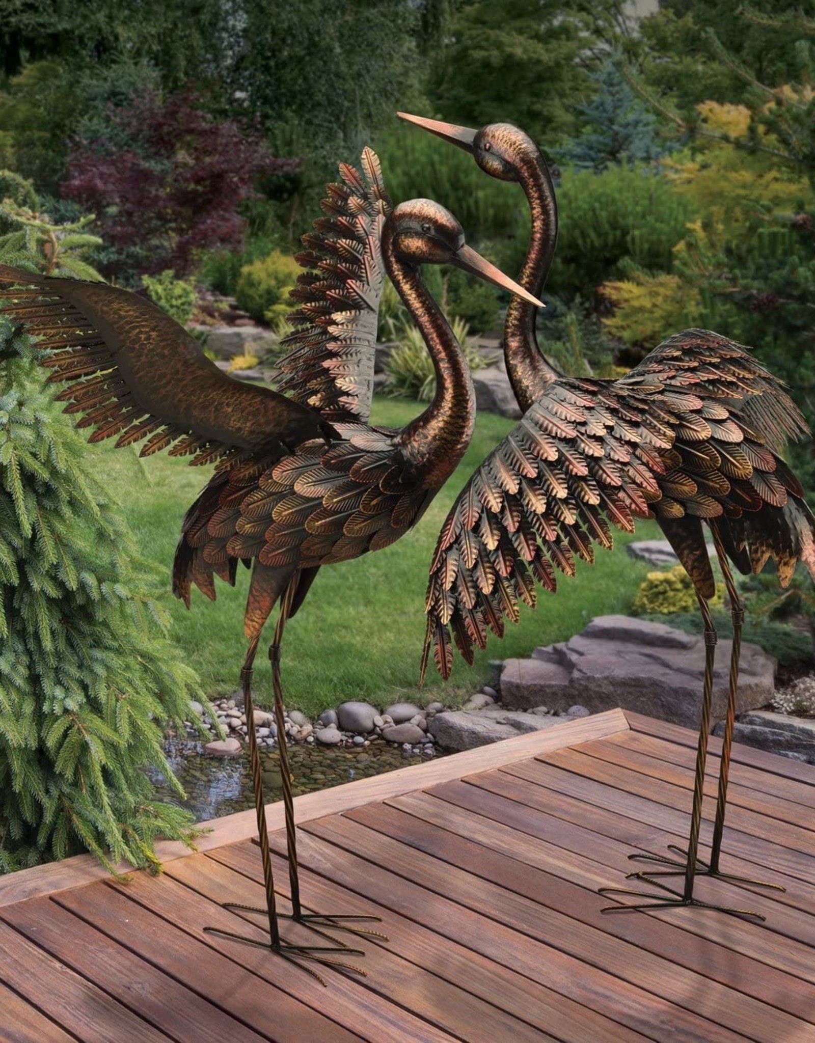 Regal Art Bronze Crane 44" - Wings Up