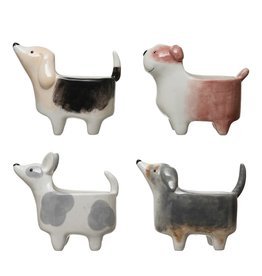 Hand-Painted Ceramic Dog Planter, 5 1/2", 4 Styles