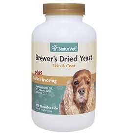 NATURVET BREWERS YEAST W/GARLIC  500tab Skin and Coat