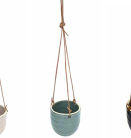 Hanging Egg Planter Cream, Jade, Blue 4.75” x 4.5“ Assorted Case - 3 Colors 3 of Each Color