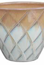 Diamonds Egg Pot Running Beige 8.75"