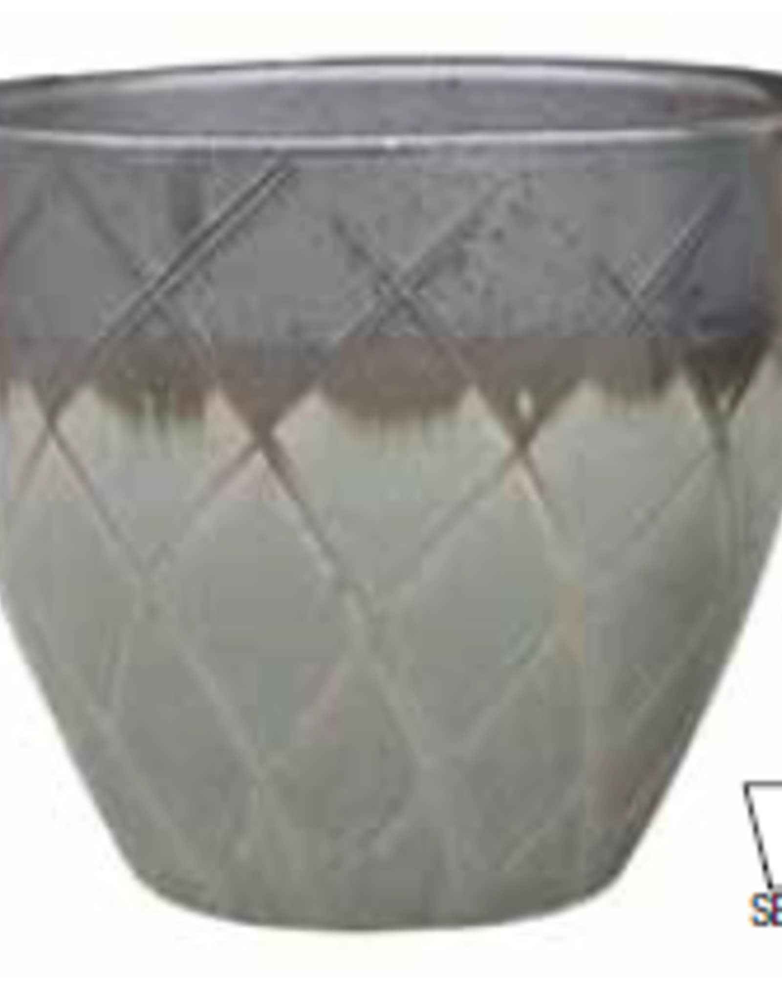 Diamonds Egg Pot Gunmetal 10.75"