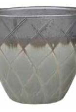 Diamonds Egg Pot Gunmetal 10.75"