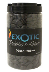 EXOTIC PEBBLES Exotic Pebbles Decorative Pebbles  - 5lb Jar - Small Gravel - Polished Black - 3/8in Pieces