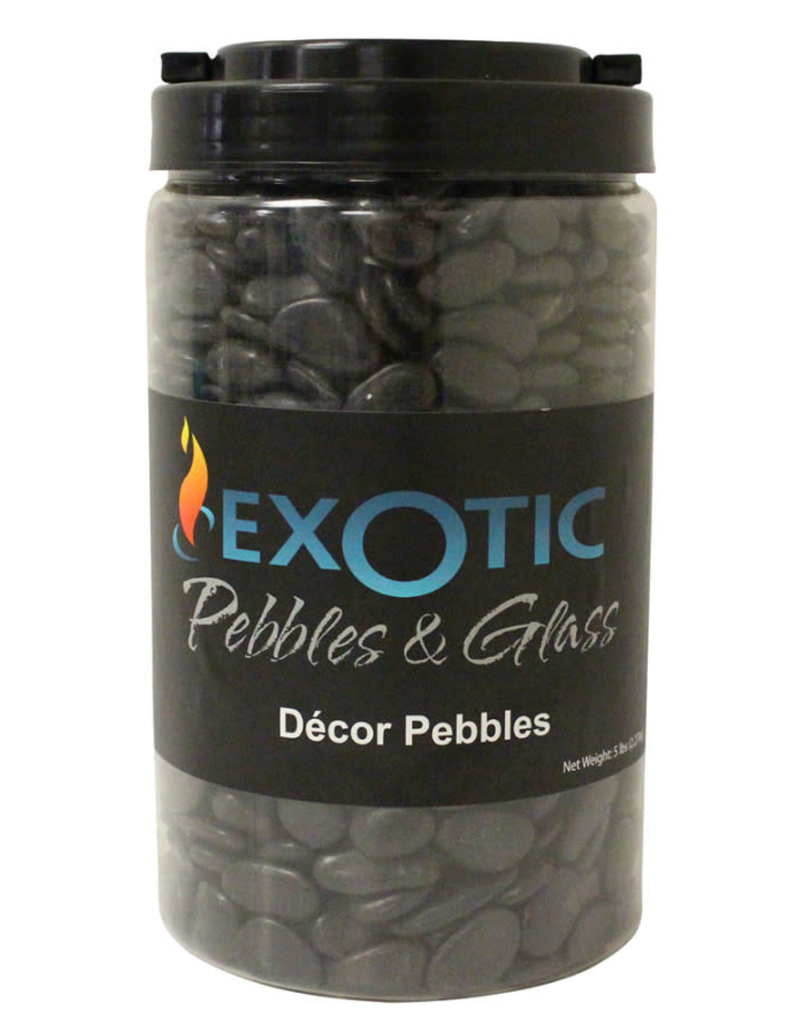 EXOTIC PEBBLES Exotic Pebbles Polished Jar Gravel Black 5.5 lb