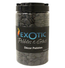 EXOTIC PEBBLES Exotic Pebbles Decorative Pebbles  - 5lb Jar - Small Gravel - Polished Black - 3/8in Pieces