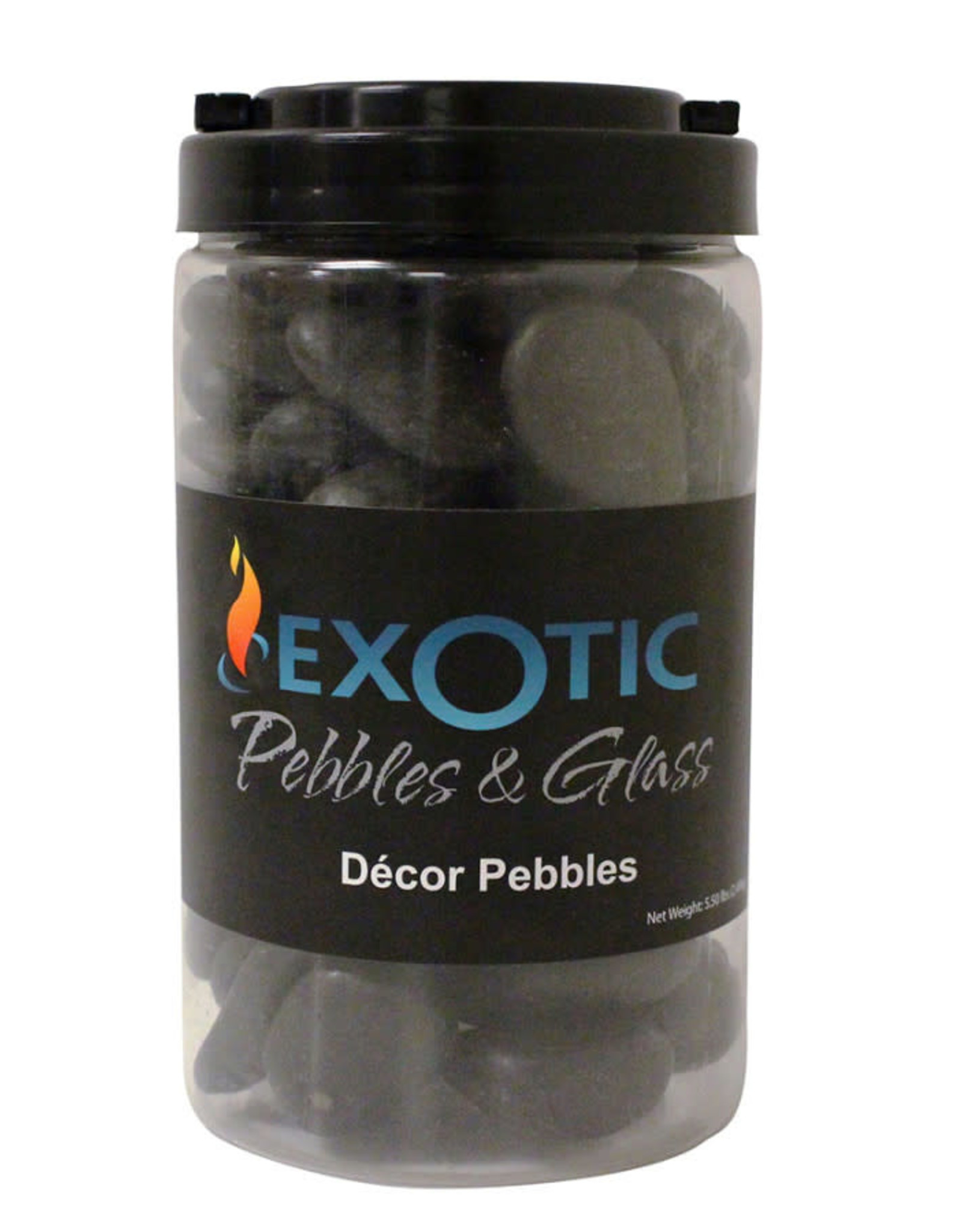 EXOTIC PEBBLES Exotic Pebbles Polished Jar Pebbles Black 5 lb