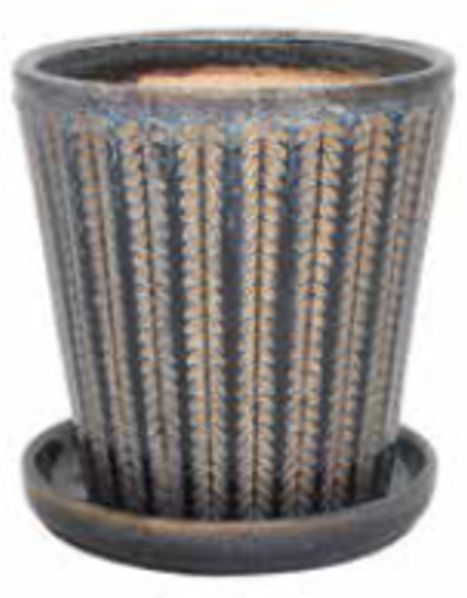 Chantilly Cone Planter w/Attached Saucer - Topaz 4.75” x 5“
