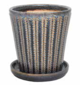 Chantilly Cone Planter w/Attached Saucer - Topaz 4.75” x 5“