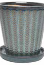 Chantilly Cone Planter w/Attached Saucer - Jade 6” x 6.5“