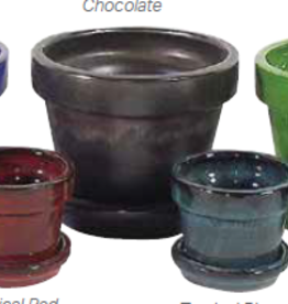 3.75“ x 3.25” Standard Pot w/ AttachedSaucer - Assorted Colo