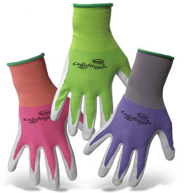 Boss LadyFinger® Ladies Nitrile Palm Glove Pink Green Purple Medium