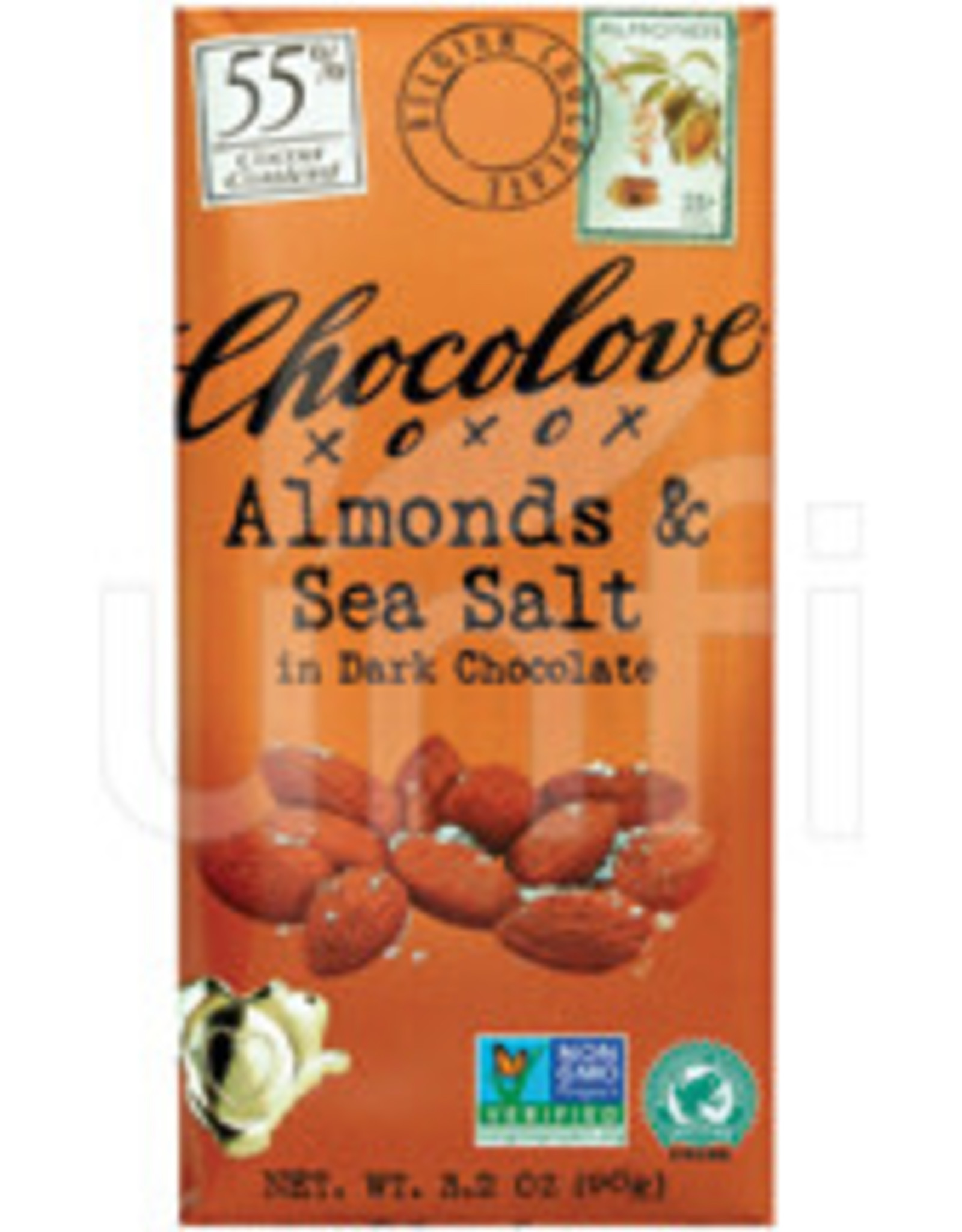 Chocolove Dark Chocolate Bar; Almonds & Sea Salt 3.2oz