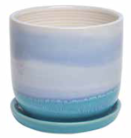 Horizon Planter w/Attached Saucer - Dusk 7.75” x 7“