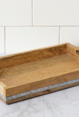 Tray - Wood With Metal Embellishment