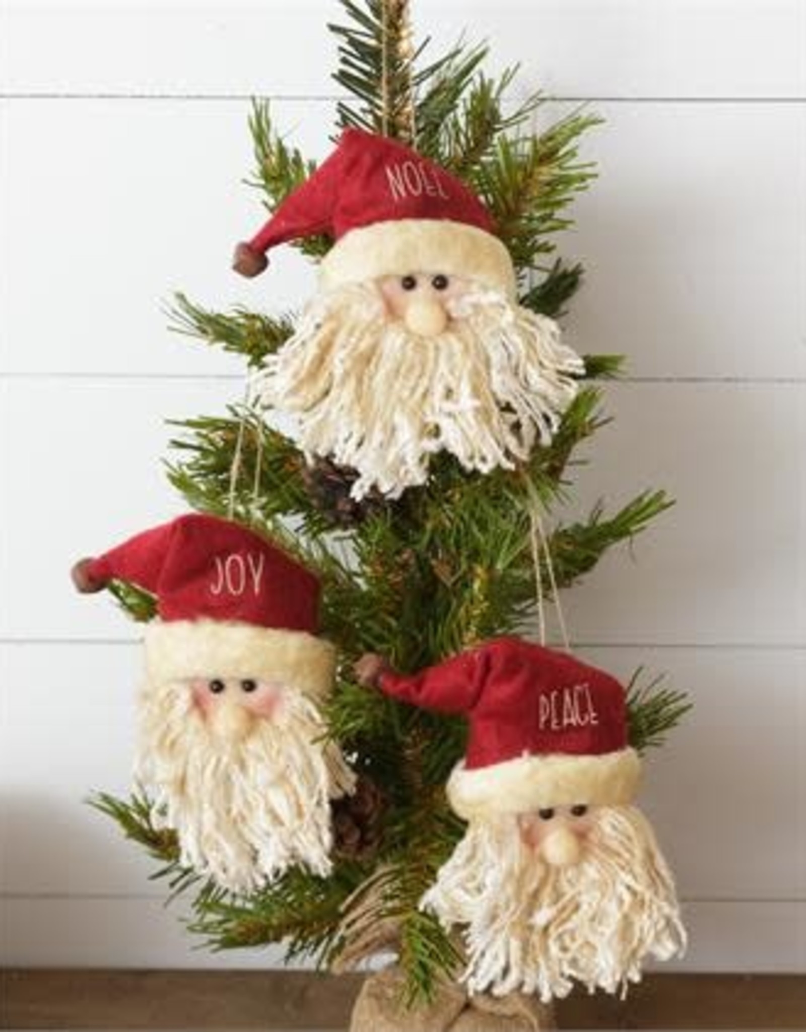 Santa Ornaments  - Peace, Joy, Noel