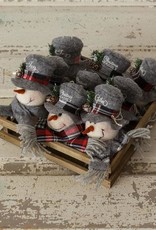 Cozy In Plaid - Snowmen Head Ornaments