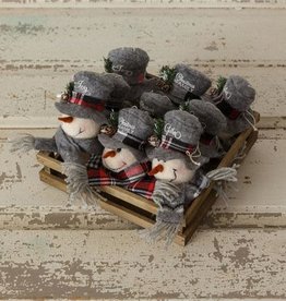 Cozy In Plaid - Snowmen Head Ornaments