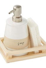 Stoneware Soap & Sponge Set