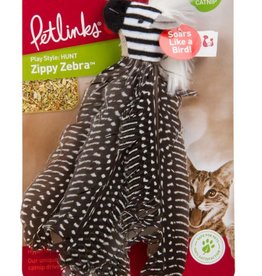Petlilnks Safari HappyNip Zippy Zebra Feathers Catnip Toy