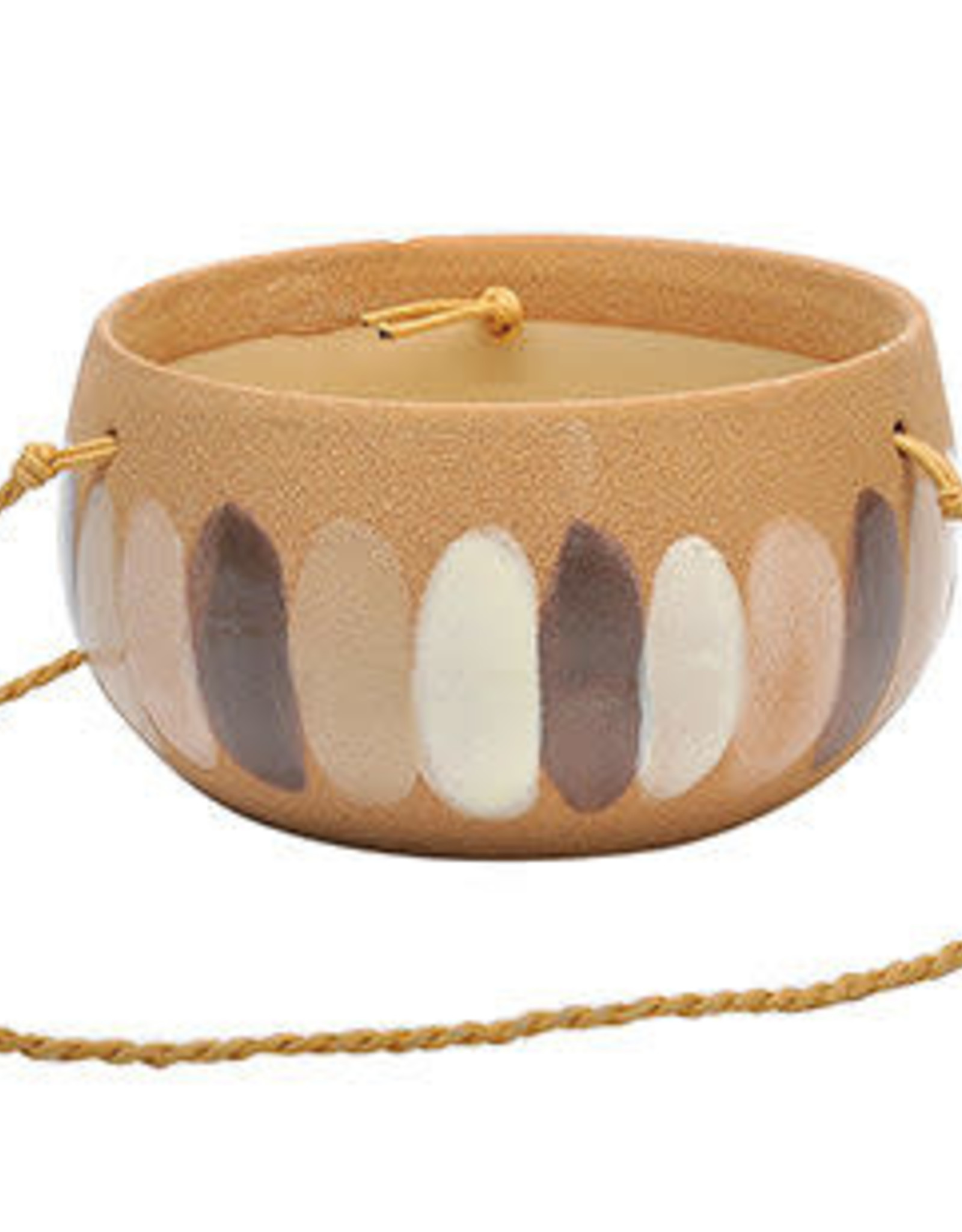 Painted Stripe Hanging Planter Bowl Nuetral Mult 7.75"