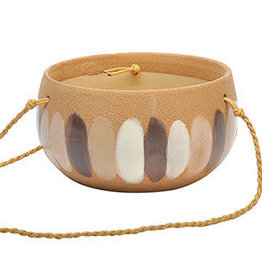 Painted Stripe Hanging Planter Bowl Nuetral Mult 7.75"