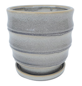 Morrocroft Egg Pot with Attached Saucer - 3 Designs - Storm 3.25"