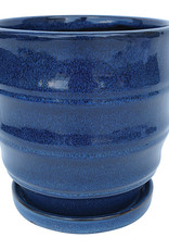 Morrocroft Egg Pot with Attached Saucer - 3 Designs - Sapphire 7"