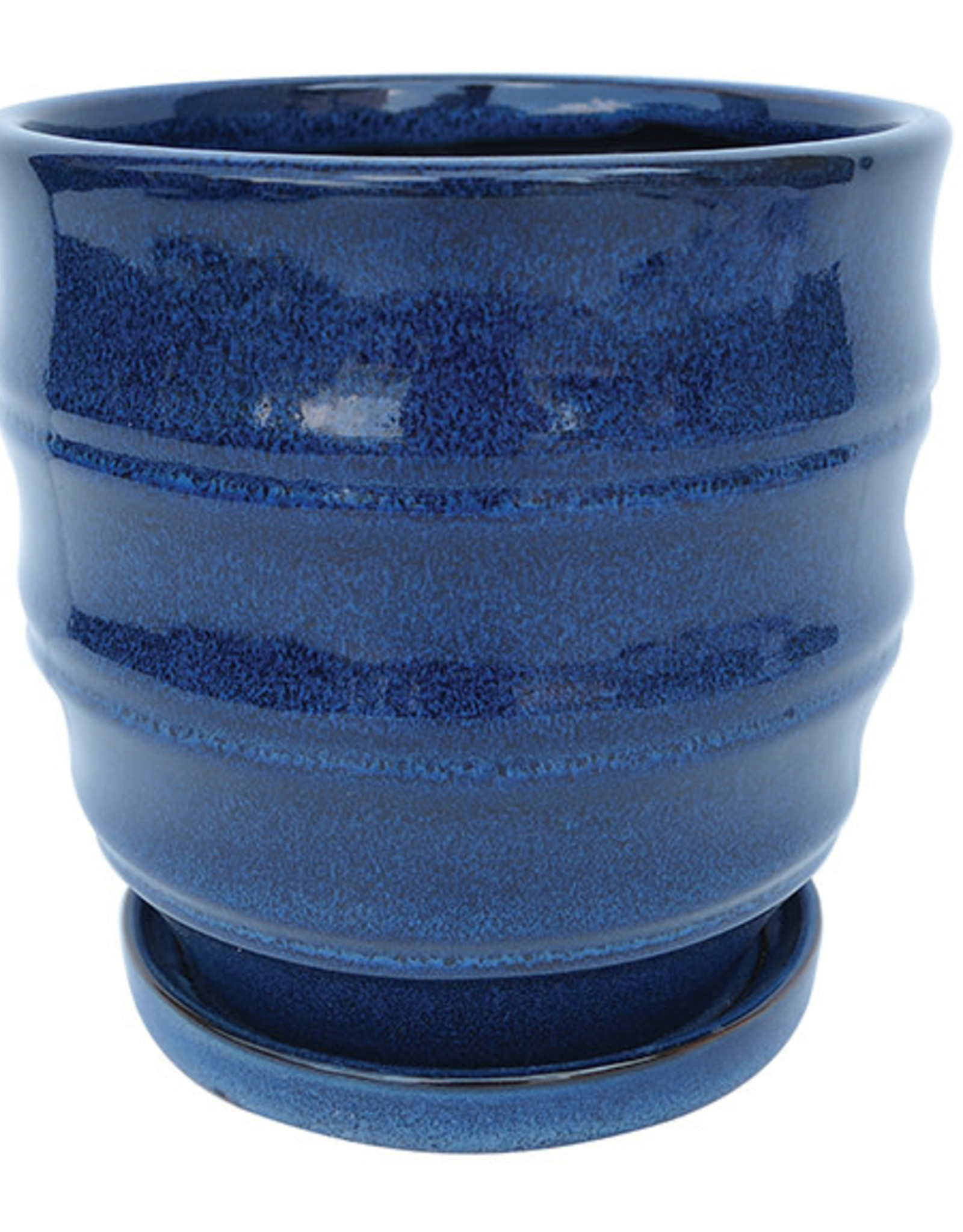 Morrocroft Egg Pot with Attached Saucer - 3 Designs - Sapphire 7"