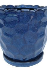 Morrocroft Egg Pot with Attached Saucer - 3 Designs - Sapphire 7"