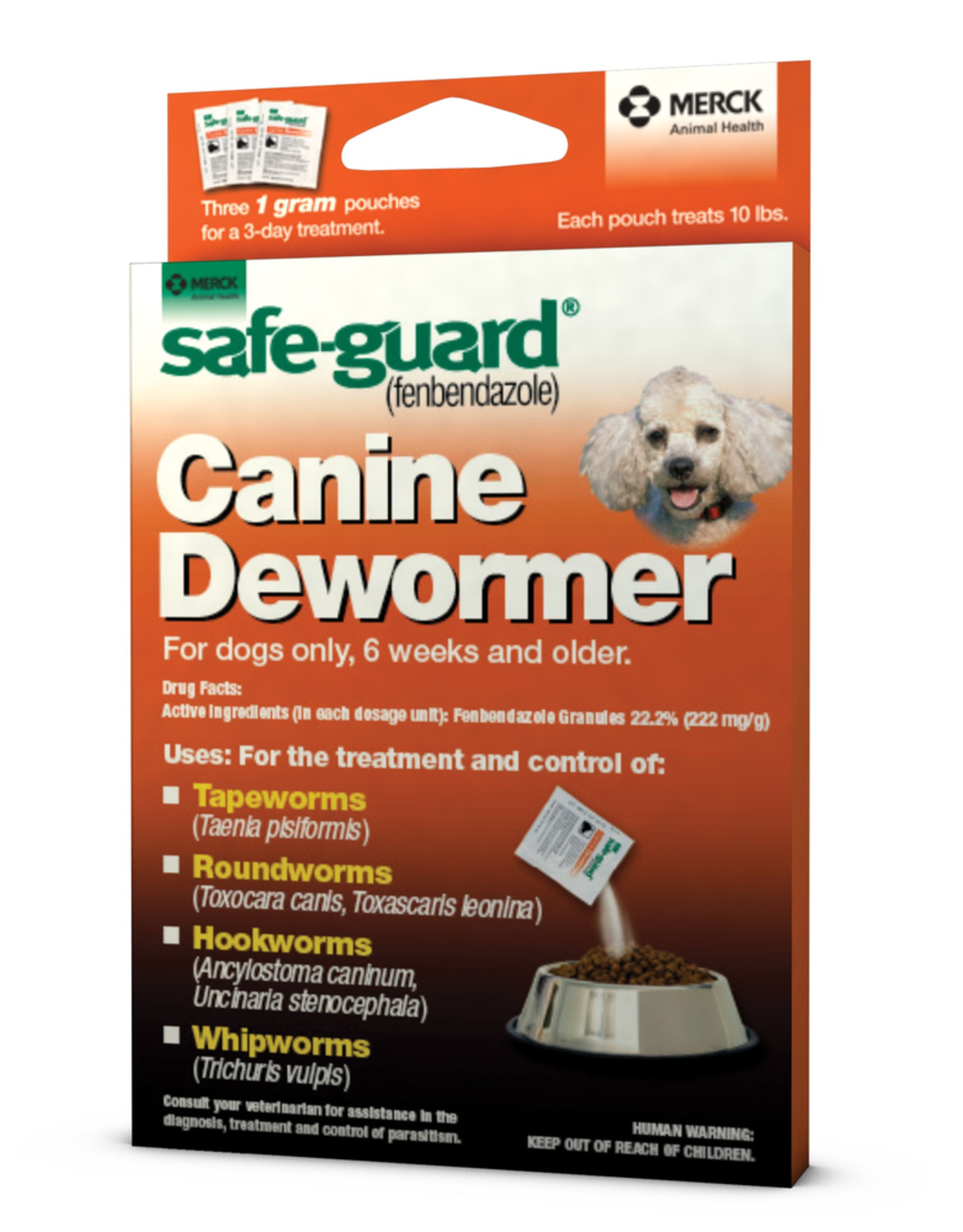 MERCK SAFEGUARD Canine Dewormer Dogs  1gm 10lb 8 dose