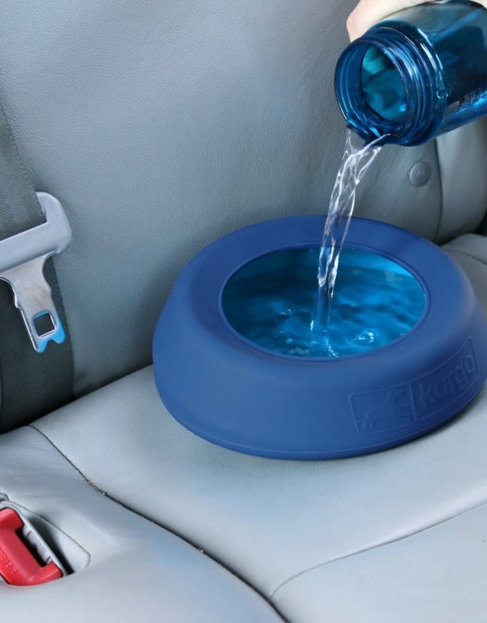 RADIO SYSTEMS CORP(PET SAFE) Kurgo Wander Water Bowl Splash Free Coastal Blue