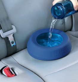 RADIO SYSTEMS CORP(PET SAFE) Kurgo Wander Water Bowl Splash Free Coastal Blue