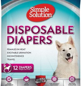 SIMPLE SOLUTION Simple Solution Disposable Diapers White XXL, 12 pk