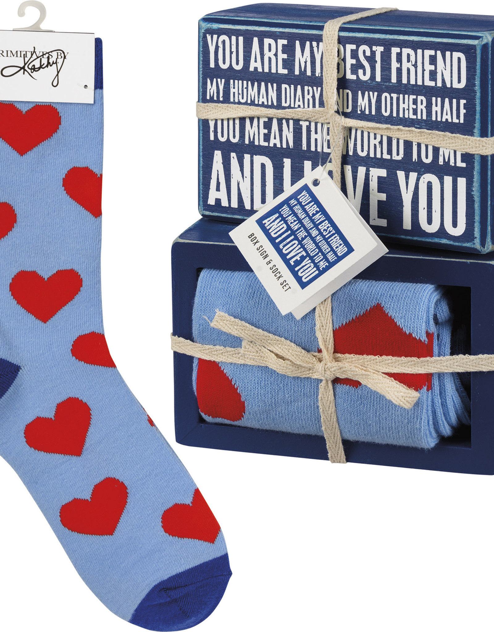 Box Sign & Sock Set - My Best Friend I Love You