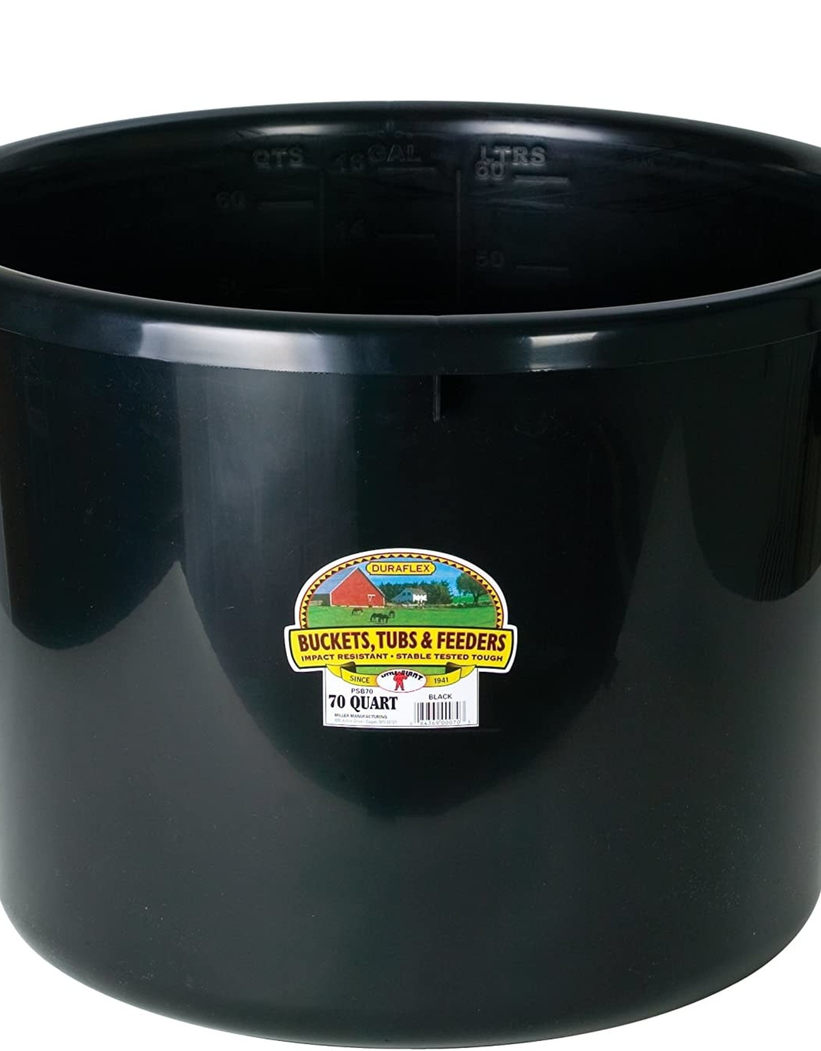 MILLER Plastic Muck Tub Black 70 Qt