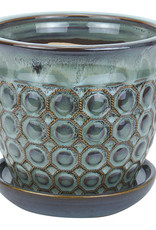 Oxford Planter with Attached Saucer Pool 8"