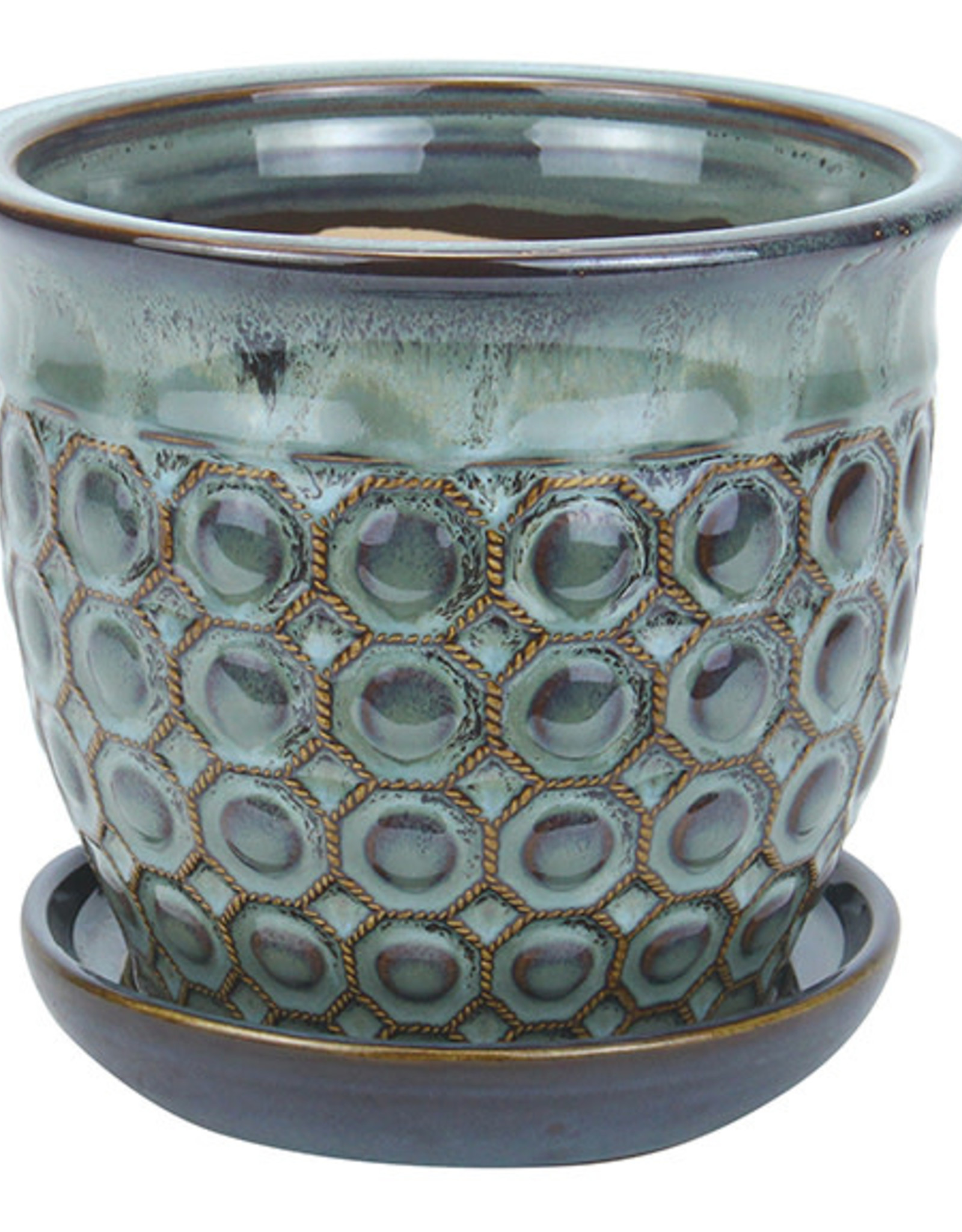 Oxford Planter with Attached Saucer Pool 8"