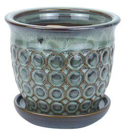 Oxford Planter with Attached Saucer Pool 8"