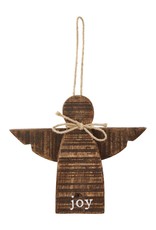 Natural Wood Angel Ornament