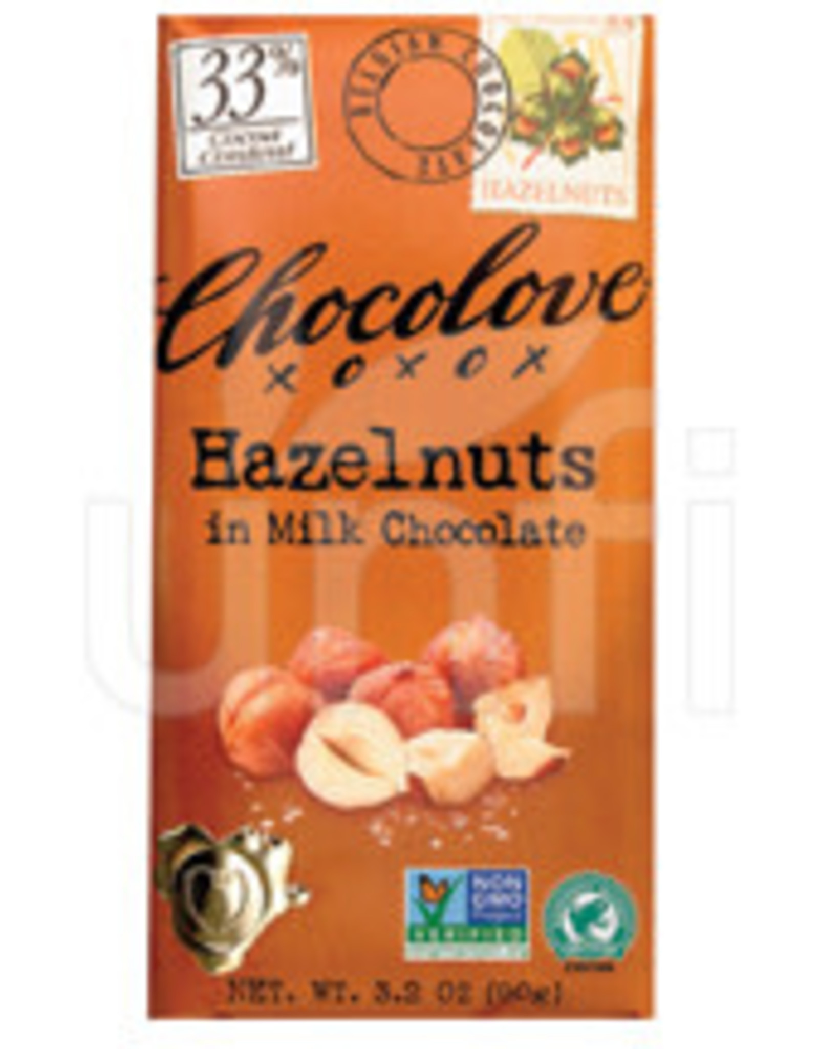 Chocolove Milk Chocolate Bar; Hazelnuts 3.2oz