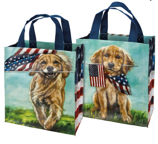 Daily Tote Dogs And Flags Wagon Wheel