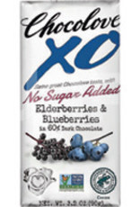 Chocolove Dark Chocolate Bar XO Elderberries & Blueberries 3.2oz