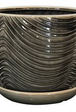 Swirl Drape Planter Grey 8"