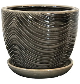 Swirl Drape Planter Grey 8"