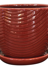 Swirl Drape Planter Merlot 8"